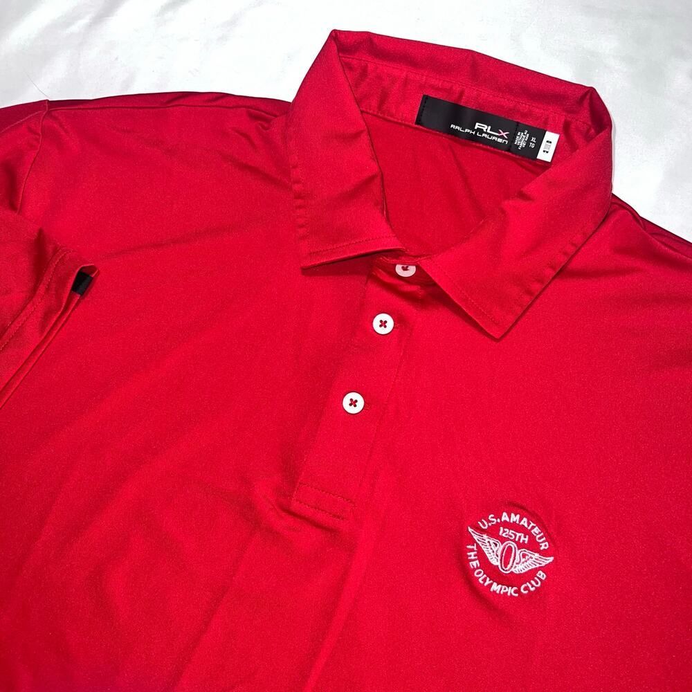 RLX Ralph Lauren XL Performance Golf Polo Red Olympic Club 125th U.S. Amateur